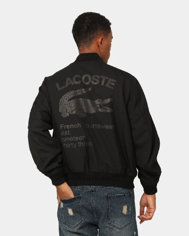 Lacoste Graphic Icons Bomber Jacket Black Print Jacket Jacquard Jacket Patchwork Jacket Print Jacket Jacquard Jacket Patchwork Jacket