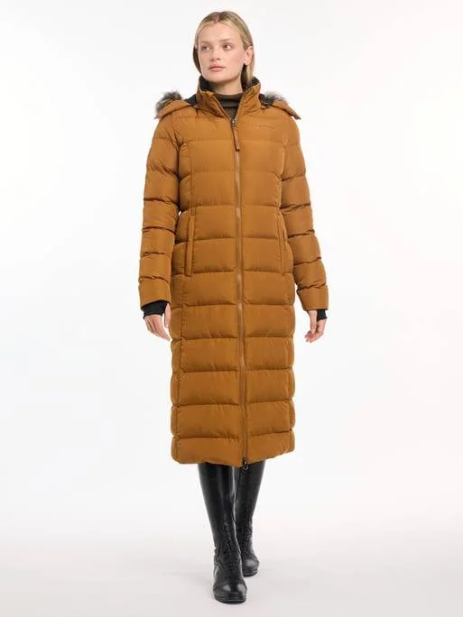 LeMieux Harper Longline Puffer Coat Ginger Turtleneck Wrap Cape