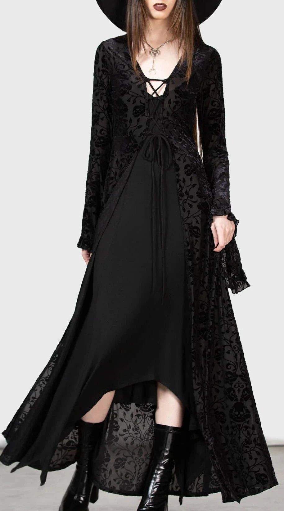 Woodland Spirit Duster Loose Fitting Long Coat (Dress NOT Included) Chenille Brocade Lace