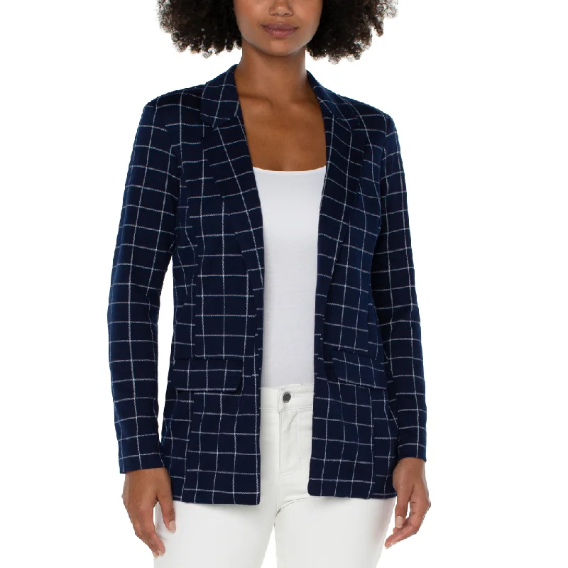 Liverpool Boyfriend Blazer with Princess Darts (Federal Navy) Women's High-End Blazer