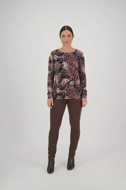 Vassalli Vintage Long Sleeve Round Neck Knit Top Autumn Knit Shirt