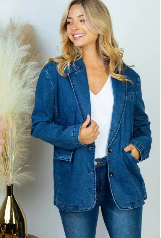 Denim Blazer Women's Trendy Blazer