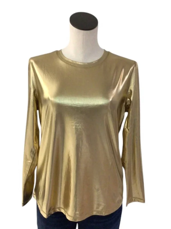 Women's Knit Top In Golden Sky Blue Knit Tee