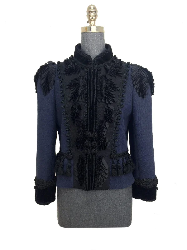 Marc Jacobs Doubleface Lightweight Wool Fitted Victorian Jacket Size M Zippered Front Buttoned Front Snap Front Zippered Front Buttoned Front Snap Front Marc Jacobs Doubleface Lightweight Wool Fitted Victorian Jacket Size M Zippered Front Buttoned Front Snap Front Zippered Front Buttoned Front Snap Front