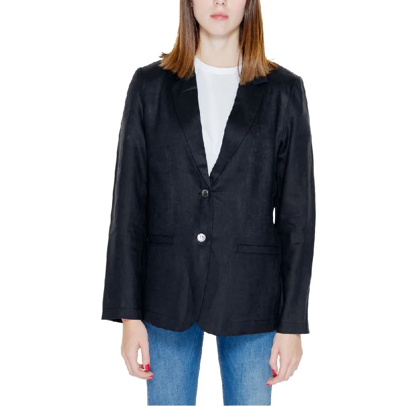 Street One Black Linen Suits & Blazer Women's Unique Blazer