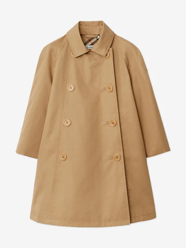 Burberry Girls Olivia Trench Coat in Beige Suede Jacket Faux Fur Jacket Puffer Jacket