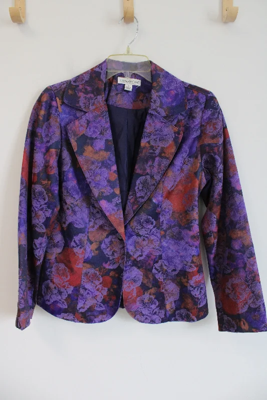 Coldwater Creek Purple Floral Blazer | 6 Women's Unique Blazer