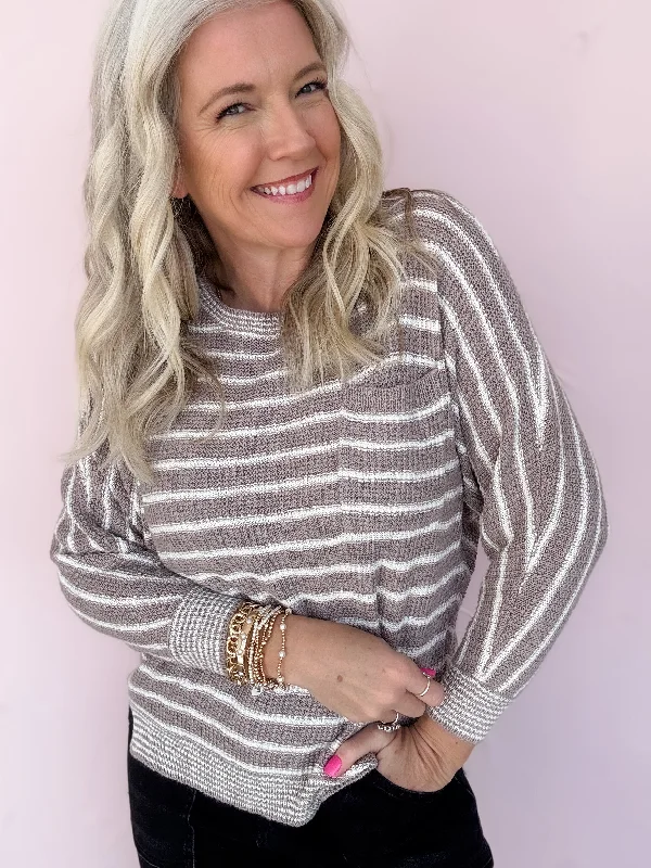 Whispered Waves Knit Top Fashion Knit Shirt