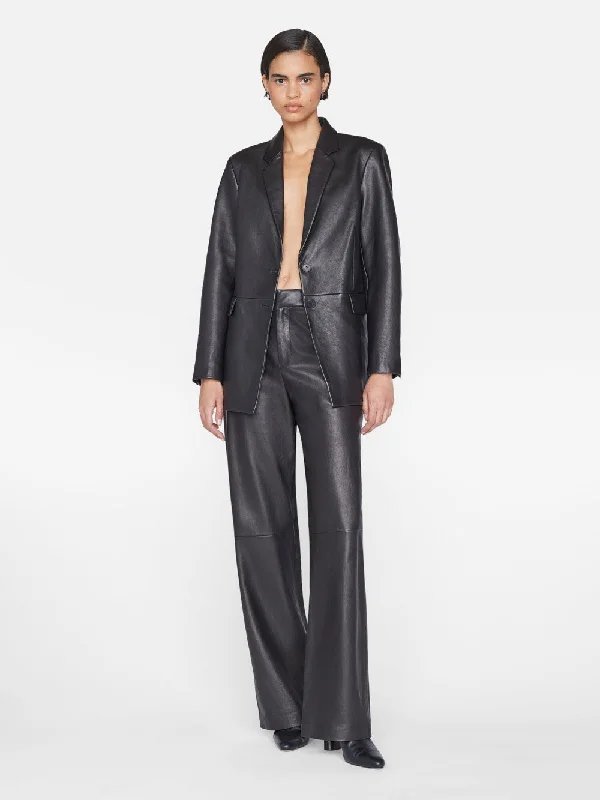 The Oversized Leather Blazer -- Noir Women's Premium Blazer