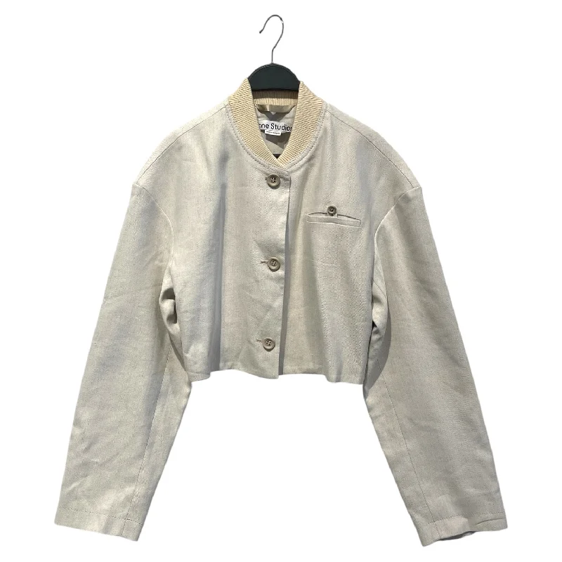 Acne Studios/Jacket/38/Linen/BEG/cropped bomber Jersey Jacket Tulle Jacket Batik Jacket Jersey Jacket Tulle Jacket Batik Jacket