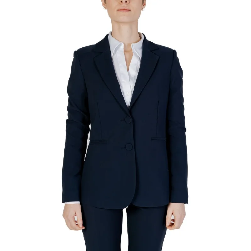 Sandro Ferrone Blue Polyester Suits & Blazer Women's Unique Blazer