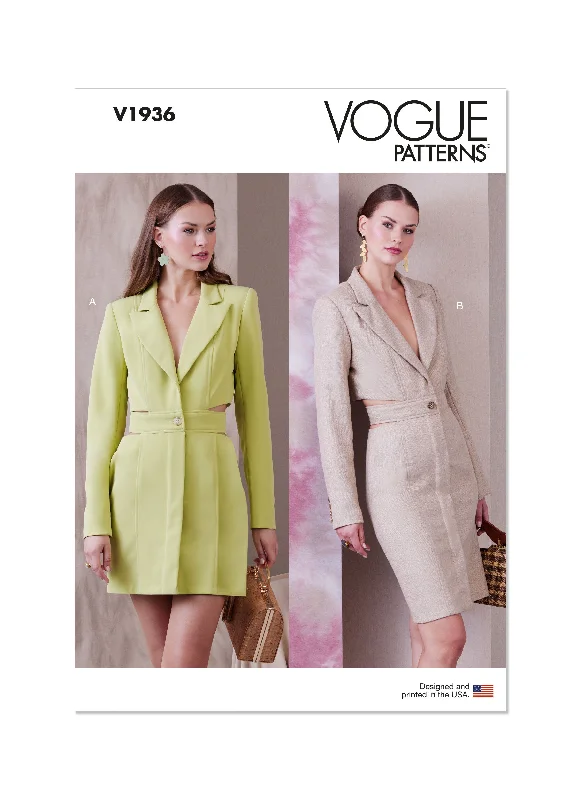 Vogue V1936 Misses' Blazer Dress Women's Vintage Jacket