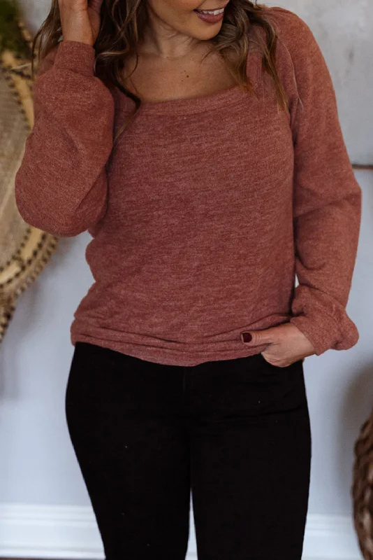 Gold Flame Square Neck Plus Size Knit Top Lavender Knit Shirt