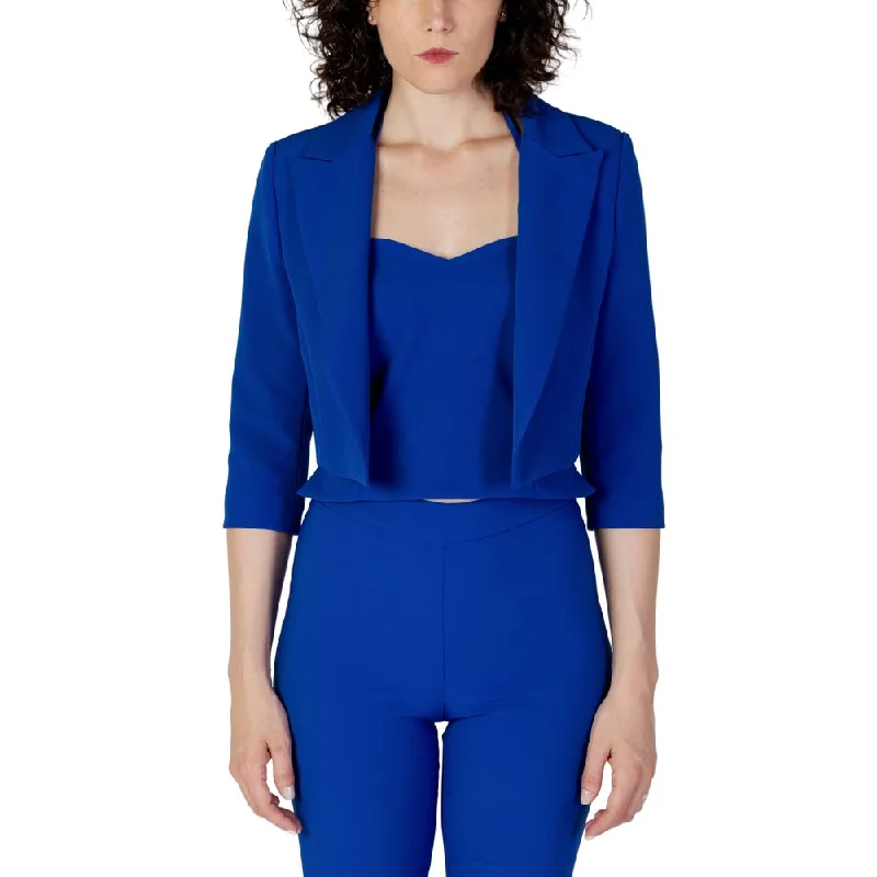 Rinascimento Blue Polyester Suits & Blazer Women's Premium Blazer
