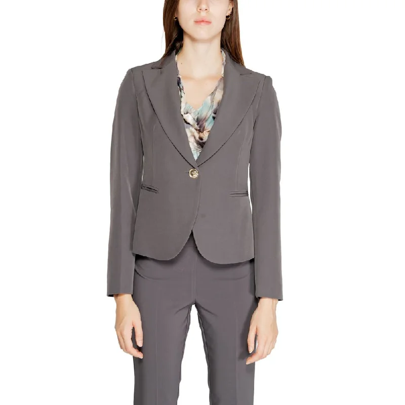 Rinascimento Gray Polyester Suits & Blazer Women's Premium Blazer
