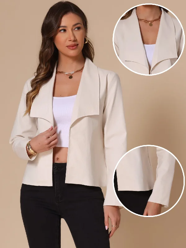 Open Front Collared Long Sleeve Casual Dressy Jacket Faux Fur Jacket Real Fur Jacket Shearling Jacket Faux Fur Jacket Real Fur Jacket Shearling Jacket