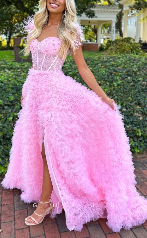 G2516 - Elegant & Luxurious Feather Straps Ball Gown Long Prom Evening Dress Tunics Favorite customer G2516 - Elegant & Luxurious Feather Straps Ball Gown Long Prom Evening Dress Tunics Favorite customer