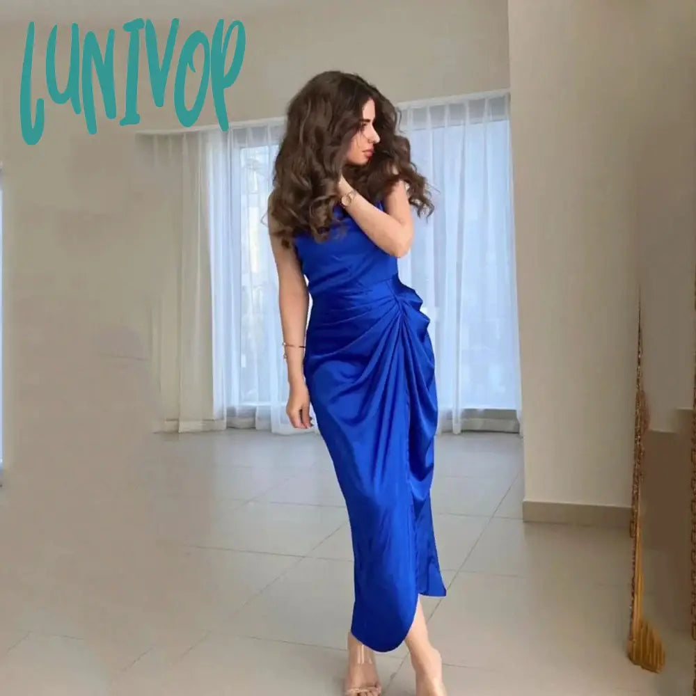 Lunivop Simple Strapless Evening Dresses Sexy Tea-Length Mermaid Party Gown 2024 for Women Pleated Arab Custom Made robes de Tunics Fleece cozy Lunivop Simple Strapless Evening Dresses Sexy Tea-Length Mermaid Party Gown 2024 for Women Pleated Arab Custom Made robes de Tunics Fleece cozy