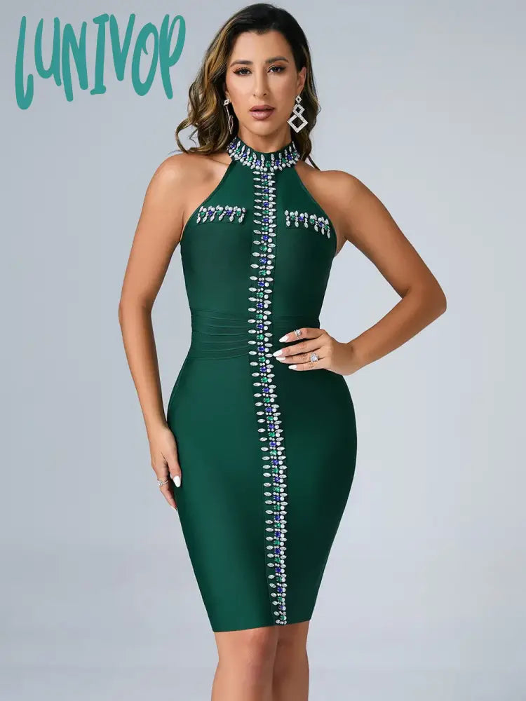 Lunivop Summer Women Sexy Tank Blue Green Black Crystal Diamonds Mini Bodycon Bandage Dress Elegant Evening Club Party Dress Tunics Satin smooth Lunivop Summer Women Sexy Tank Blue Green Black Crystal Diamonds Mini Bodycon Bandage Dress Elegant Evening Club Party Dress Tunics Satin smooth