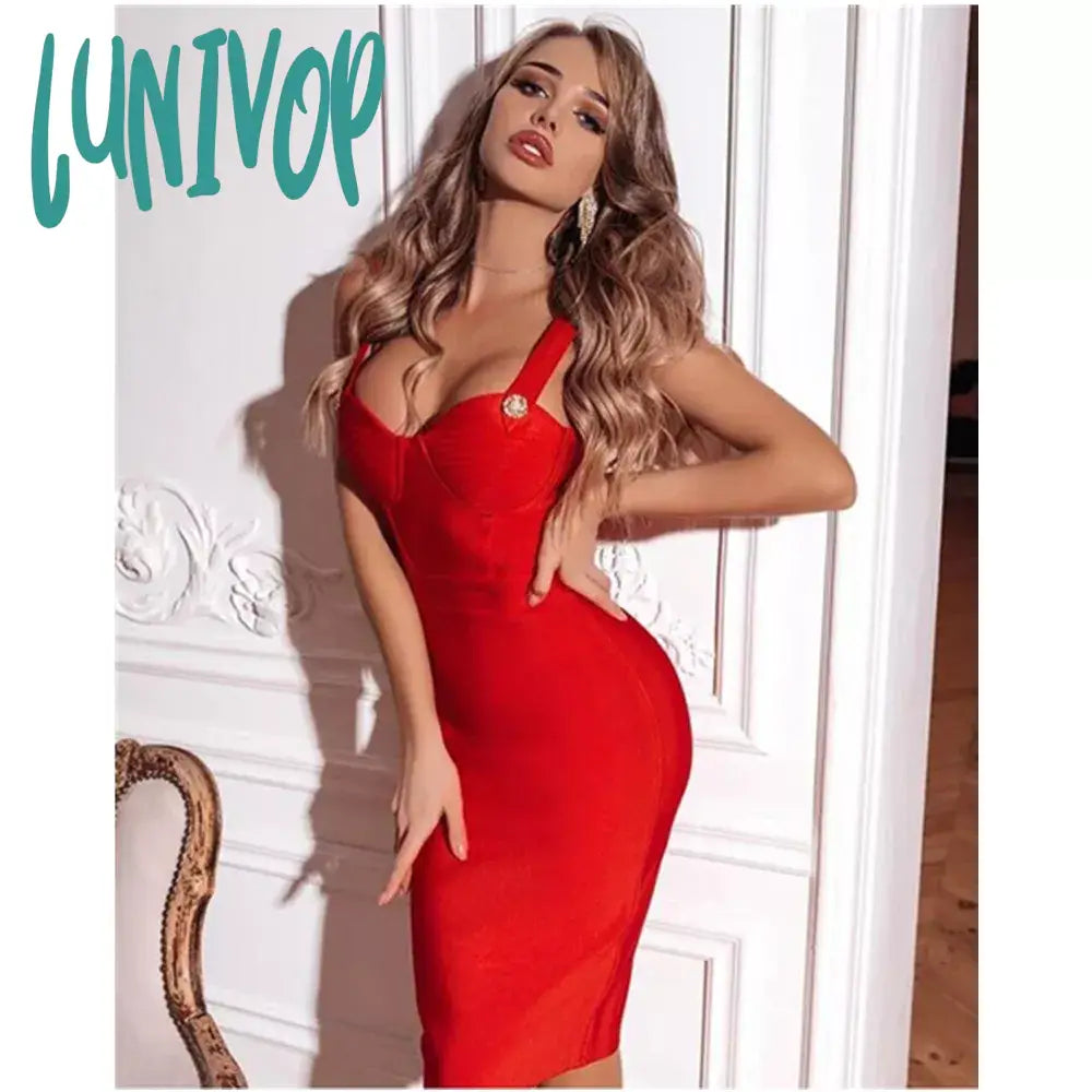 Lunivop Women Summer Fashion Sexy V Neck Backless Button Red Black White Bodycon Bandage Dress Evening Party Dress Vestido Tunics Travel practical Lunivop Women Summer Fashion Sexy V Neck Backless Button Red Black White Bodycon Bandage Dress Evening Party Dress Vestido Tunics Travel practical