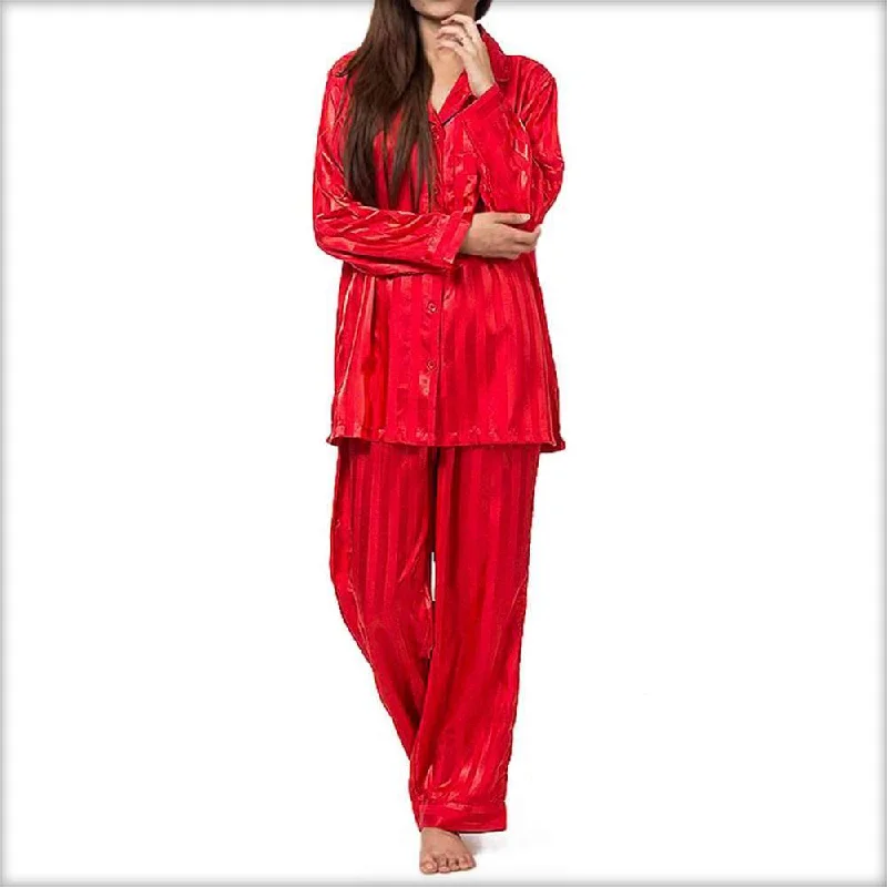 Polyester Satin Red Night Dress Tunics Winter warm