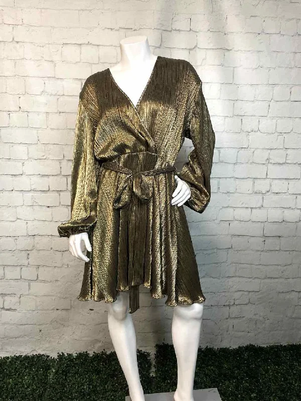 Size 12 Gold Party Dress Glittery Long Formal