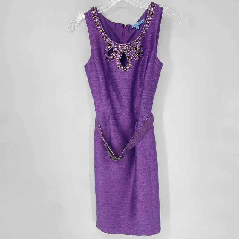 Size 2 ANTONIO MELANI Purple Embellished Party Dress Tunics Top rated