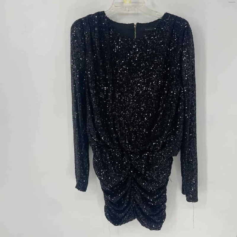 Size LARGE Black Sequin Party Dress Tunics Versatile stylish