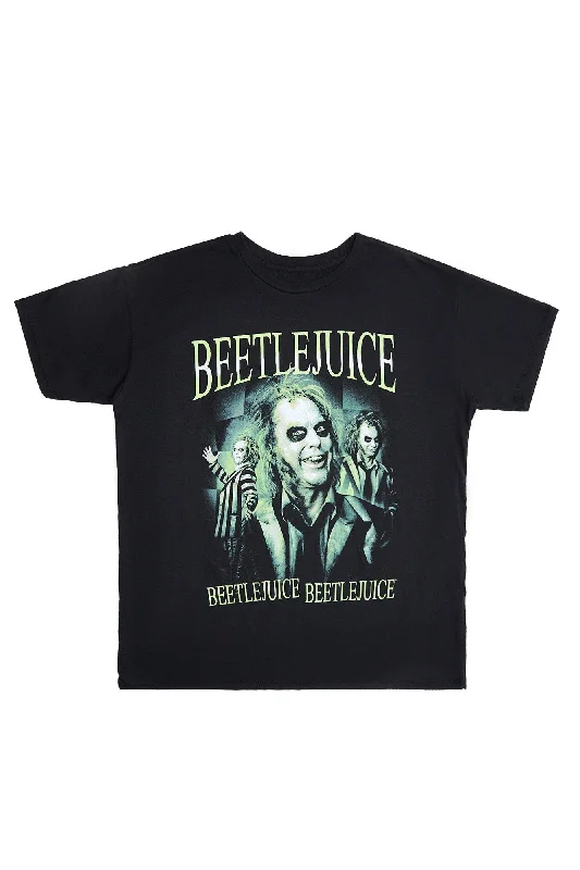 Beetlejuice Graphic Relaxed Tee Anti-Pilling Machine Wash Handmade Anti-Pilling Machine Wash Handmade