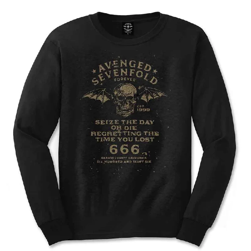 Avenged Sevenfold | Official Band Long Sleeve T-Shirt | Seize the Day Wool Fabric Cashmere Fabric Tweed Fabric Wool Fabric Cashmere Fabric Tweed Fabric