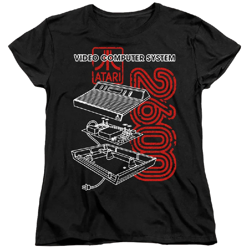 Atari 2600 - Women's T-Shirt Zippered Buttoned Snapped Zippered Buttoned Snapped