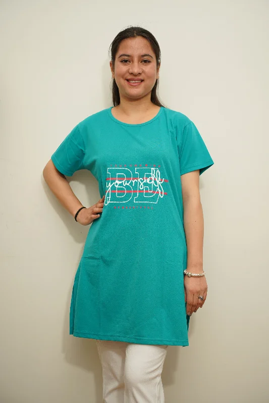 Be Yourself Firozi Women Cotton T-Shirt Silk Blend Satin Velvet Silk Blend Satin Velvet Be Yourself Firozi Women Cotton T-Shirt Silk Blend Satin Velvet Silk Blend Satin Velvet