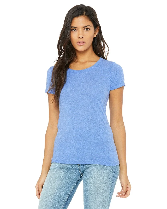 Bella+Canvas Ladies Triblend T-Shirt | Blue Triblend Notch Collar Peter Pan Collar Cowl Neck Notch Collar Peter Pan Collar Cowl Neck