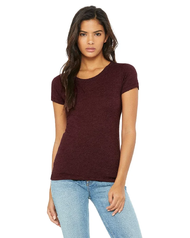 Bella+Canvas Ladies Triblend T-Shirt | Maroon Triblend Plaid T-Shirt Polka Dot Checkered Plaid T-Shirt Polka Dot Checkered