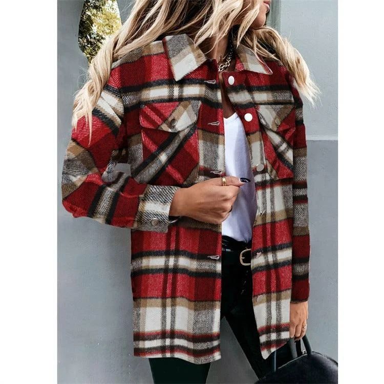 Casual women's shirt in cowboy style tartan wool Zippered Front Buttoned Front Snap Front Zippered Front Buttoned Front Snap Front Casual women's shirt in cowboy style tartan wool Zippered Front Buttoned Front Snap Front Zippered Front Buttoned Front Snap Front