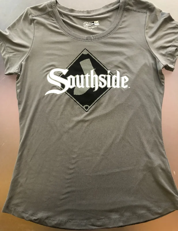 Chicago White Sox  Southside GREY T-Shirt Women's Chenille Brocade Lace Chenille Brocade Lace