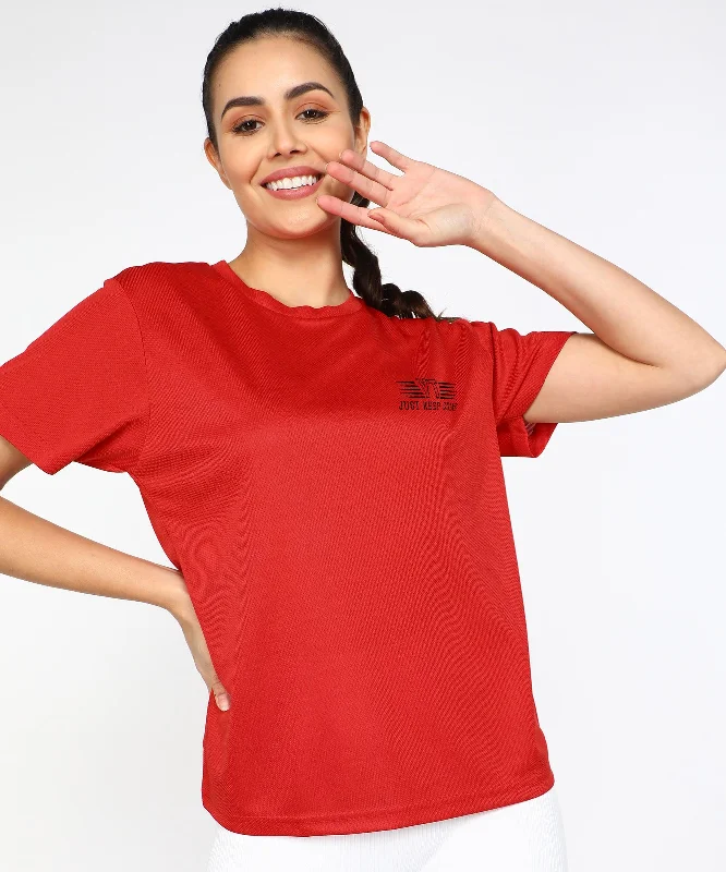Young Trendz Womens Round Neck Half Sleeve Pocket Printed Sports Tshirt (Red) Iron Safe Non-Iron Wrinkle Free Iron Safe Non-Iron Wrinkle Free Young Trendz Womens Round Neck Half Sleeve Pocket Printed Sports Tshirt (Red) Iron Safe Non-Iron Wrinkle Free Iron Safe Non-Iron Wrinkle Free