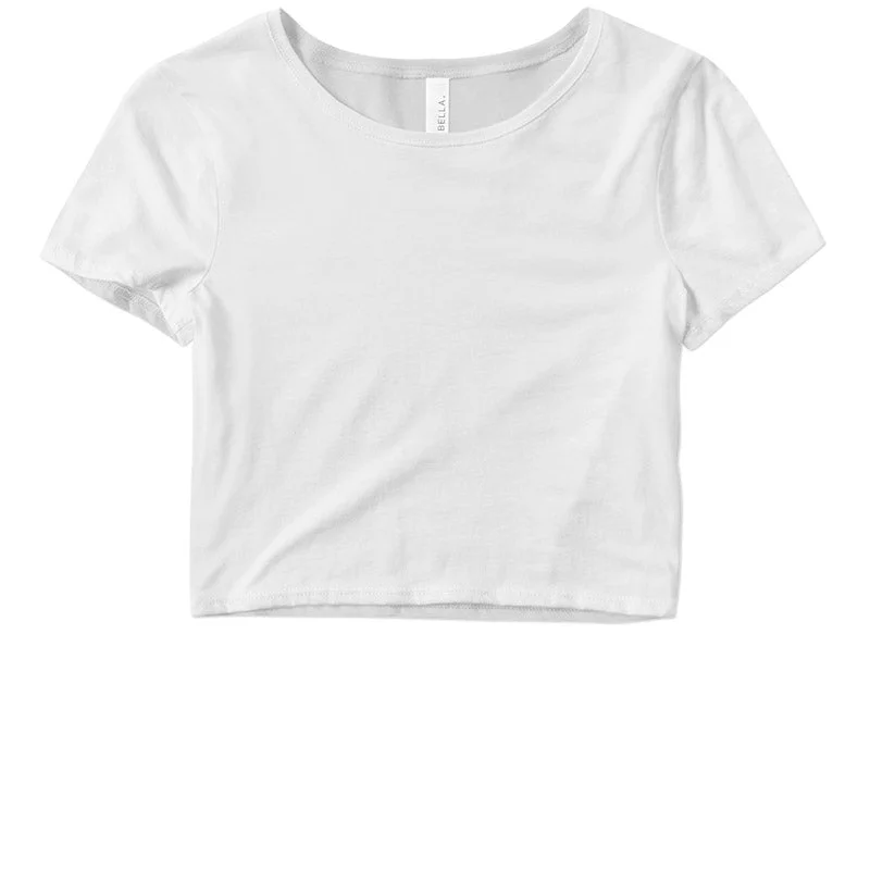 Crop Top Tee Asymmetrical Pockets Print Asymmetrical Pockets Print