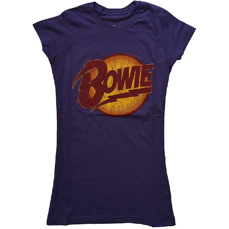David Bowie Vintage Diamond Dogs Logo Ladies T-Shirt Layered Multi-layer Single Layer Layered Multi-layer Single Layer David Bowie Vintage Diamond Dogs Logo Ladies T-Shirt Layered Multi-layer Single Layer Layered Multi-layer Single Layer