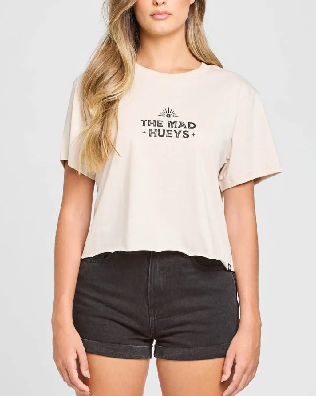 The Mad Hueys Fortune Teller Womens Crop Tee Spandex Blend Rayon Blend Denim Blend Spandex Blend Rayon Blend Denim Blend