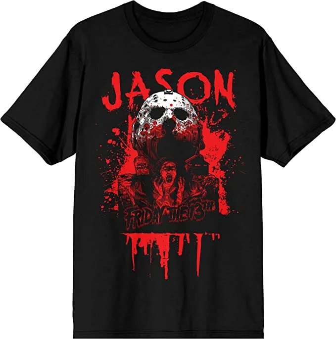 Friday the 13th Jason Voorhees T-shirt Print Jacquard Patchwork Print Jacquard Patchwork Friday the 13th Jason Voorhees T-shirt Print Jacquard Patchwork Print Jacquard Patchwork