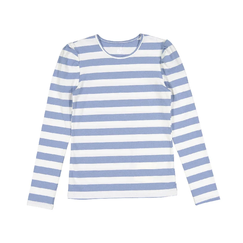 FYI Nautical Puff Sleeve Striped T-shirt Striped Floral Plaid Striped Floral Plaid