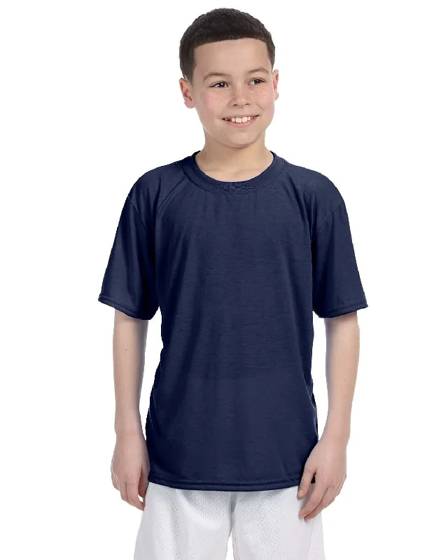 Gildan Youth 4.5 oz. Performance T-Shirt | Navy Thin T-Shirt Open Front Quick Dry Thin T-Shirt Open Front Quick Dry