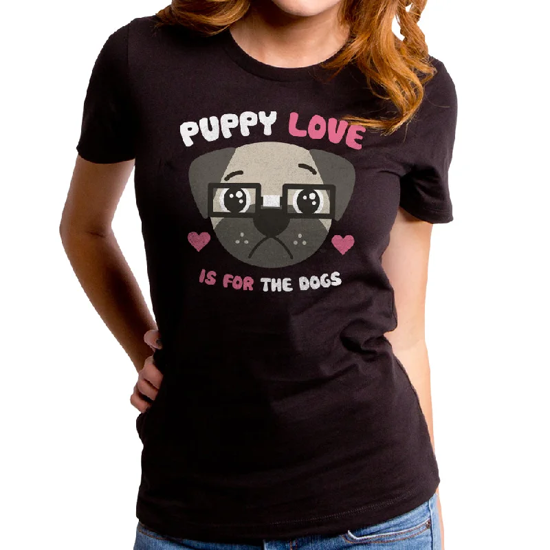 Puppy Love Women's T-Shirt Rayon Velvet Corduroy Rayon Velvet Corduroy