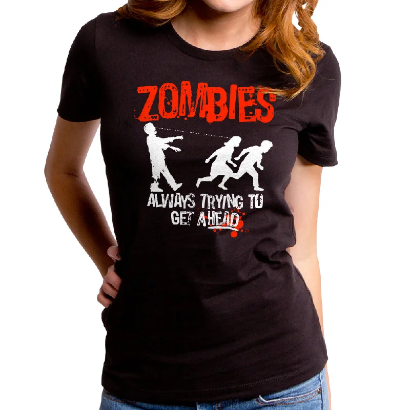 Zombies Trying to Get Ahead Women's T-Shirt Houndstooth Herringbone Solid Houndstooth Herringbone Solid