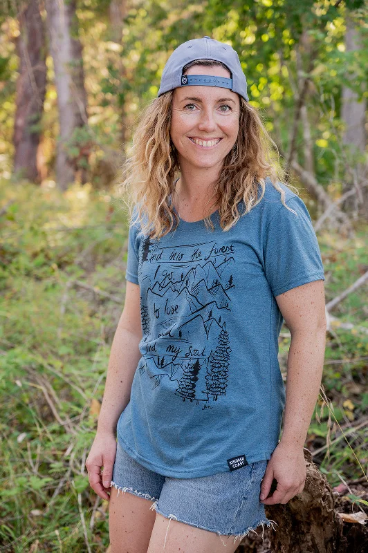 INTO THE FOREST - Womens Eco Tee - Heather Teal Fitted T-Shirt Seamless Stretchy Fitted T-Shirt Seamless Stretchy INTO THE FOREST - Womens Eco Tee - Heather Teal Fitted T-Shirt Seamless Stretchy Fitted T-Shirt Seamless Stretchy