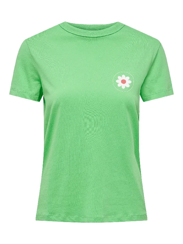 JDY Hanson Tee-GREEN Collared Crew Neck Turtle Neck Collared Crew Neck Turtle Neck