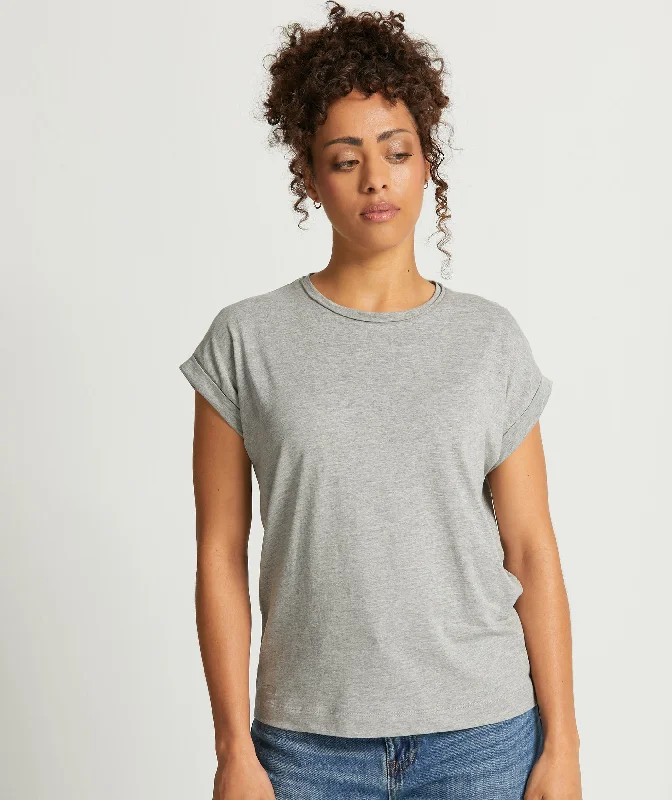 Ladies Cotton Slub Tee - Grey Oversized T-Shirt Spandex breathable Oversized T-Shirt Spandex breathable