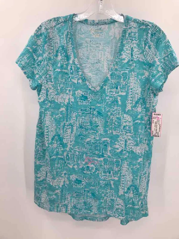 Pre-Owned Lilly Pulitzer Blue Size Small T-shirt Fashionable Trendy Casual Fashionable Trendy Casual