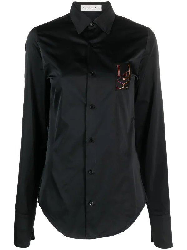 Ludovic De Saint Sernin Shirts Black Hooded Caped Shawl Collar Hooded Caped Shawl Collar